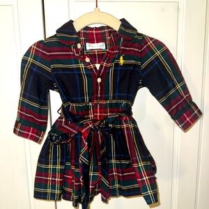 RAPLH LAUREN BABY POLO Plaid Dress 3M